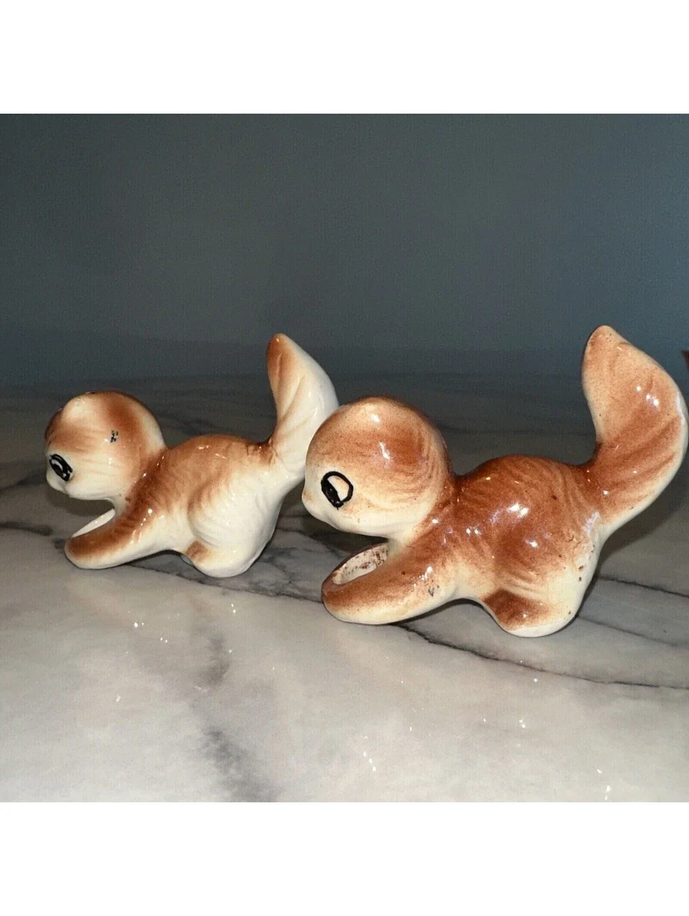 Squirrel Salt & Pepper Shakers 1' VINTAGE Ceramic Japan Set kitschY S&P